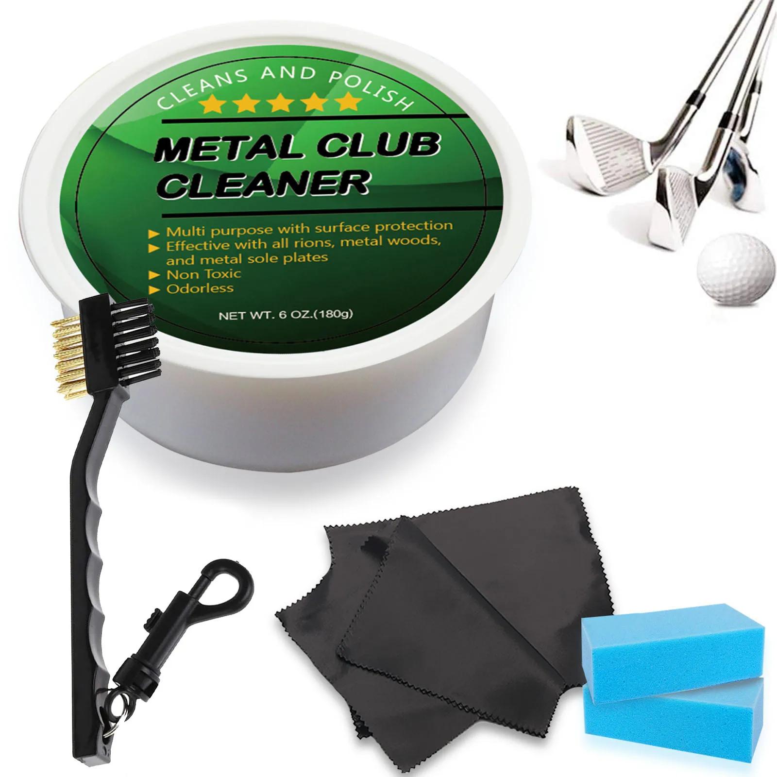 Kit de polimento de ferro de golfe limpador de clube solução de limpeza polonês conjunto de cuidados de clube de golfe escova de golfe limpador esponja pacote de valor - Image 1