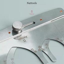 Nattools cinto de couro ajustável, cauda de lança, calibre fixo, modelo de padrão final, corte auxiliar, régua de aço inoxidável - Image 5