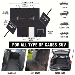 Capa de assento para cães para banco traseiro, capas de assento de carro para cães 100% à prova d'água com janela de malha, rede antiderrapante para carro de cachorro, c - Image 3