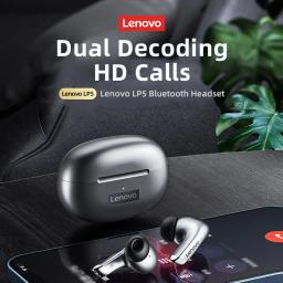 Lenovo-LP5 Fones De Ouvido Sem Fio Bluetooth, Fones De Música HiFi, Fones De Ouvido Esportivos, Fone De Ouvido À Prova D 'Água com Microfone, Novo, Original - Image 2