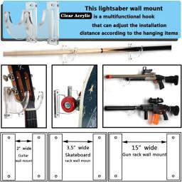 Acrílico Lightsaber Wall Mount, espada titular, espadas transparentes, rack para armas de brinquedo - Image 5
