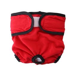 Animal de estimação calças fisiológicas ajustável prendedor fita elástica lavável à prova dcrotch água algodão virilha cachorro calças menstruais fralda sanitária - Image 1