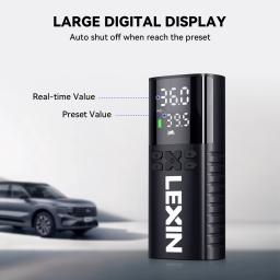 Lexin P4 Bomba de ar inteligente 4000mAh para motocicletas Inflador de pneus Barco de bicicleta com LED Digital e inflação de pressão predefinida - Image 5