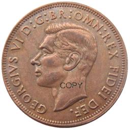Moedas Antigas British Half Penny, Great Brittain, Vintage Copy Coins, 1949, Reino Unido - Image 2