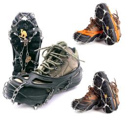19 dentes escalada crampons tração grampos de aço inoxidável anti-deslizamento apertos sapatos de neve de gelo botas caminhadas acessórios - Image 2