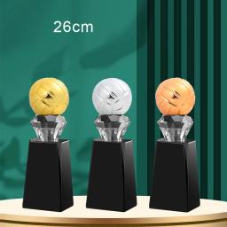 Bolas De Voleibol De Tênis De Mesa Personalizadas, troféu De Cristal, ouro Prata Cobre, Esportes Criativos, Decoração De Casa, Lembrança Do Prêmio, 1Pc - Image 1
