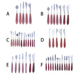Pintura misturando o raspador de aço inoxidável arte espátula special-shaped slicer para óleo de aquarela acrílico 5 pces estilo a - Image 6