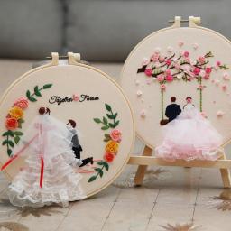Bordado Hoop Flower Kit de iniciantes, Kits Ponto Cruz para Iniciantes, Needlepoint, DIY pendurado costura, Hobby - Image 3