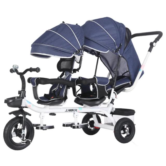 Triciclo Tandem Infantil JXB - Carrinho Duplo Seguro e Multifuncional