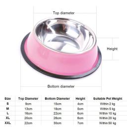 Tigela de cães e gatos de aço inoxidável, antiderrapante, comida, bebida, água, recipiente alimentar, prato, cachorro, alimentador de gatinhos, suprimentos para animais, 200-1600ml - Image 6
