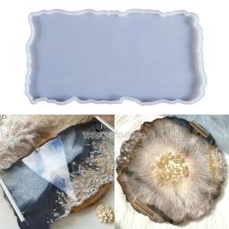 1/2 pçs grande bandeja retângulo molde de silicone cristal epóxi molde de silicone diy bandeja resina uv molde disco de frutas prato de chá família decorat - Image 1