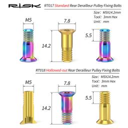 Risco 2 peças m5 * 14.2mm desviador traseiro de bicicleta jockey parafusos de roda parafusos de titânio mtb polia de estrada guia roda parafusos fixos acessórios - Image 5