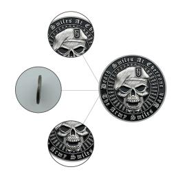 Crânio exército moeda morte desafio moeda-retro raro 1 oz comemorativa coleção de fãs de moedas - Image 3