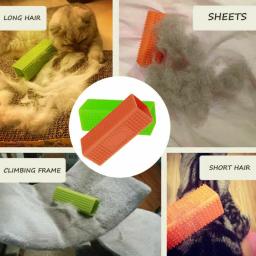 1 pçs escova de remoção do cabelo do animal de estimação do gato do cão da escova eficaz do cabelo do animal de estimação silicone escova de limpeza de borracha oca - Image 6