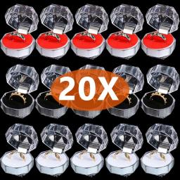 Caixas de acrílico para armazenamento de brincos, anel, joia, embalagem, organizador, ideal para casamento, 20 unidades - Image 1