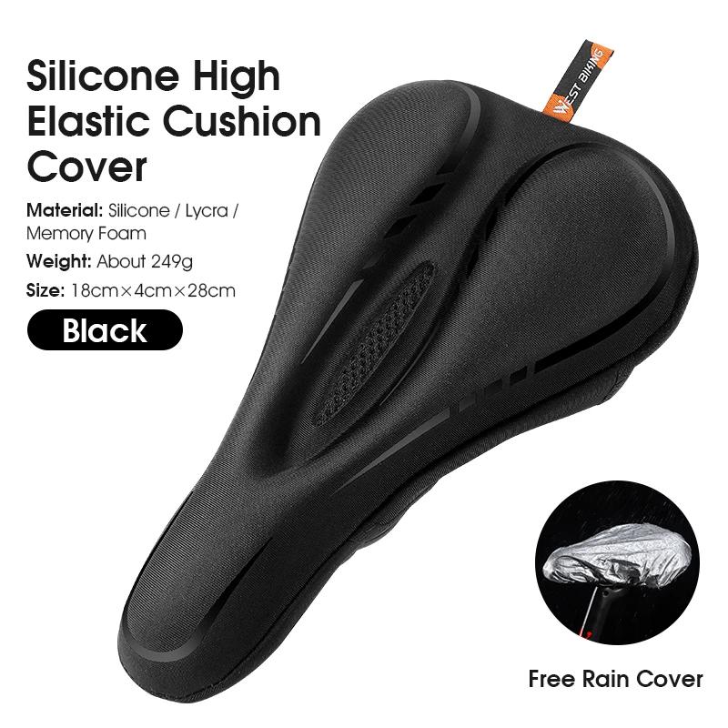Almofada de gel de silicone biking-soft ocidental para assento de bicicleta, almofada respirável e antiderrapante para mtb e estrada - Image 1