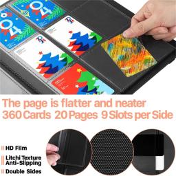 Binder Trading Card, Livro de Cartas de Jogo, Pasta para Futebol, Basquete, Esportes, 9 Bolsos, 20 Folhas, 360 - Image 5
