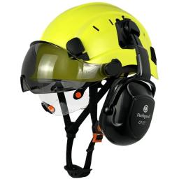 CE capacete de segurança com viseira para engenheiro, protetor de cabeça, protetor protetor de cabeça, EN397, EN352 ABS, novo tipo - Image 5