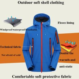 Casacos impermeáveis de caminhada para homens e mulheres, tops com capuz, casacos térmicos à prova de vento, resistentes ao desgaste, trekking, ciclismo, camping, inverno - Image 3