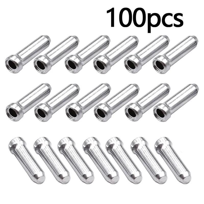 100 pçs pontas do cabo de mudança de freio da bicicleta linha de freio de alumínio desviador mudança fio interno tampas dicas crimpagens mtb bicicleta accessorie - Image 1