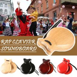 Castanhola tradicional espanhol com Cordas, percussão instrumentos de madeira, mão instrumento musical, dança, 2pcs - Image 3