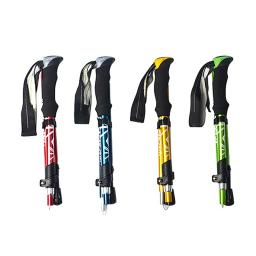 Bastão de trekking dobrável para acampamento, 5 seções, portátil, caminhada, para idosos nórdicos, telescópico, fácil de colocar no saco, 1 peça - Image 1