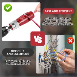 Descascador de descascamento de fio elétrico ajustável Ferramenta de descascamento de fio Multiferramenta Conector de torção Soquete para furadeira elétrica - Image 4