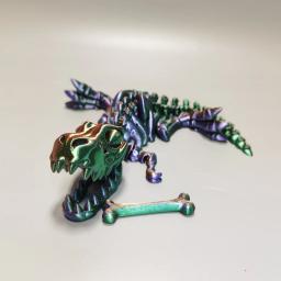 Tyrannosaurus rex fóssil dragão, crânio de impressão 3D, articulação móvel, brinquedo de decoração, pode ficar grande boca, modelo de dinossauro, novo - Image 1