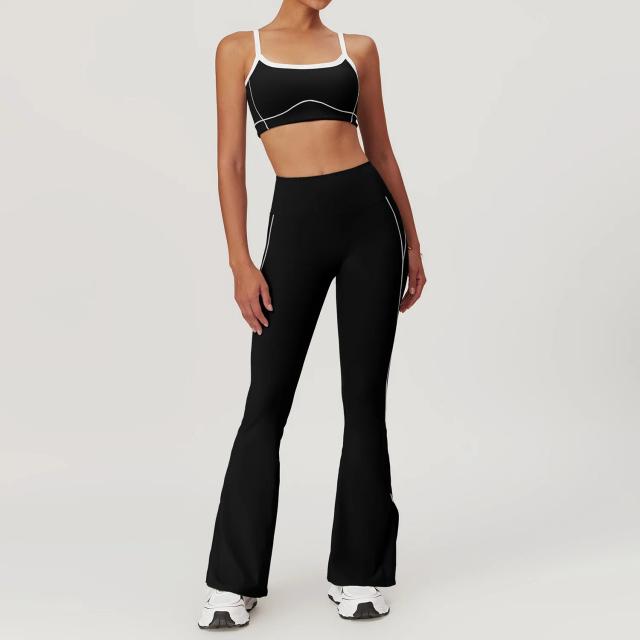 Conjunto de Ioga Feminino Legging Cintura Alta e Sutiã Esportivo para Treino e Academia