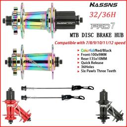 Hassns pro7 mtb hub 24 32 36 furos rolamento mountain bike cubo de liberação rápida 36h 32h 24h cubo ruidoso buchas de bicicleta - Image 1