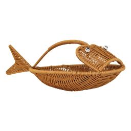 Cesta De Armazenamento De Vime Vegetal Bonito Peixe Forma Bandeja De Cozimento De Pão Rattan Cestas De Pão para Acampamento Sala De Jantar Piquenique - Image 3