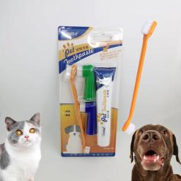 Kit escova de dentes e creme dental para Pet, cão e gato, Dente Oral Cleaner, Kitten Puppy Gel, Pet Grooming Supplies - Image 4