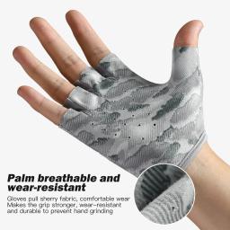 Luvas de pesca sem dedos respiráveis e resistentes ao desgaste, projetadas para homens e mulheres, pesca, canoagem, caiaque, caminhadas, runni - Image 2