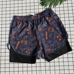 Troncos de natação de poliéster de alta qualidade para menino jovem, maiô juvenil adulto, troncos de natação, swimwear dupla camada para menino jovem - Image 4