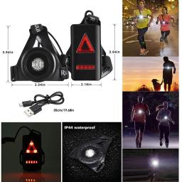 Luz LED impermeável para correr, Tocha de segurança de ciclismo, Luz de advertência, USB Chest Lamp, Lanterna esportiva ao ar livre - Image 5