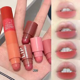 Gege Bear Velvet Matte Crayon Lipstick, impermeável, antiaderente, minúsculo batom, maquiagem super stay, rosa vermelha, desgaste longo, 4 em 1 - Image 2