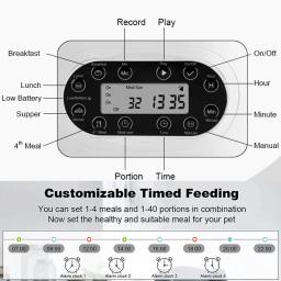 Alimentador de cronometragem para gatos, aplicativo inteligente, alimentador de gato com refeição dupla, dispensador automático de comida para cães de estimação, adequado para cães e gatos pequenos, alimentação remota - Image 3