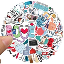 Desenhos animados Médico e Enfermeira Adesivos para Crianças, Decalques De Graffiti Impermeáveis, Bagagem, Laptop, Guitarra, Telefone, Garrafa De Água, Presente, 50Pcs - Image 4
