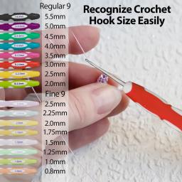 Agulhas de crochê ergonômicas, 18 tamanhos Crochet Kit, Agulhas de tricô portáteis, 0.8mm-6mm - Image 4