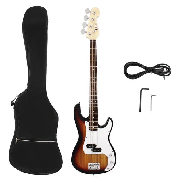 Irin Baixo Elétrico Completo com Saco, 4 Cordas, 20 Traves, Corpo de Basswood, Amplificador, Afinador, Peças e Acessórios para Guitarra