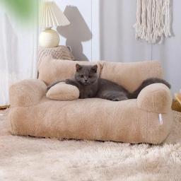 Cama de gato macia luxuosa lavável, sofá lavável, confortável cama de cachorro de pelúcia, ninho para cães médios e grandes - Image 4