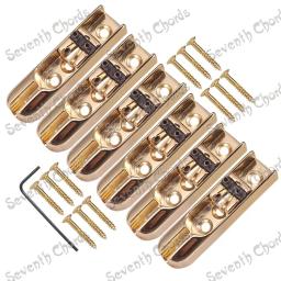 Um conjunto de 6 peças de sela de ponte individual única de 3 cores para baixo de 6 cordas (DZQQ-2K6X) - Image 3