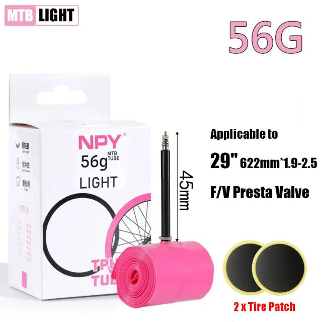 NPY Tubo Interno Bicicleta TPU Ultraleve MTB 26 27.5 29 Polegadas 45mm Válvula Presta