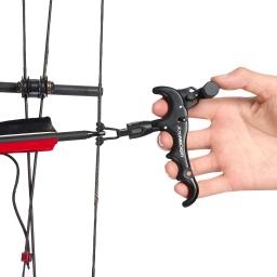 Toparchery-Liga de Alumínio Bow Release, 360 Ajustável, Quatro Dedo Composto, Tiro e Caça Assistência, Três Cores - Image 4