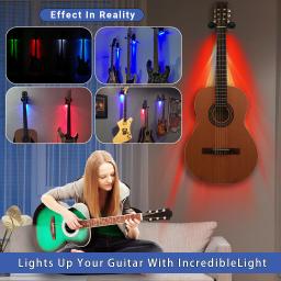 LED Guitar Hanger Com Back Light Display Para Suporte De Montagem De Parede Em 4 Cores Guitarra Acessórios - Image 4