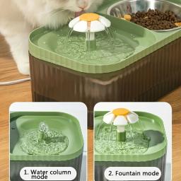 Fonte de água automática do gato com bacia do alimento do aço inoxidável, alimentador elevado do alimento do gato e da água para gatos internos, 1PC - Image 4