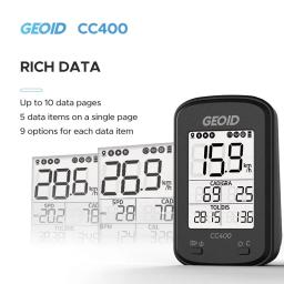 Computador de bicicleta sem fio inteligente GPS, velocímetro de ciclismo, bicicleta de estrada, MTB, impermeável, Bluetooth, ANT Plus, odômetro de bicicleta, GEOID CC400 - Image 4