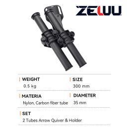 ZEWU-Tactical Seta Aljava, Suporte De Fibra De Carbono, Cinto Portátil, Correia, Caça, Tiro Com Arco Acessórios, 2 Tubos - Image 5