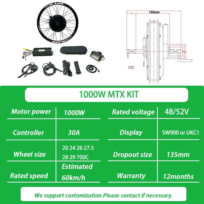 Kit de conversão para bicicleta elétrica, 48v, 1000w, 2000w, 72v, 3000w, aro mtx, roda traseira sem escova, 20-29 polegadas, para bicicleta elétrica ﻿ - Image 1