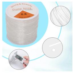 Cordão elástico para fazer joias, pulseira de cristal, elástico, corda para argila, Kandi, pônei, 100m, 0,8mm - Image 5